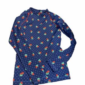 Mini boden 11-12 strawberry rash guard